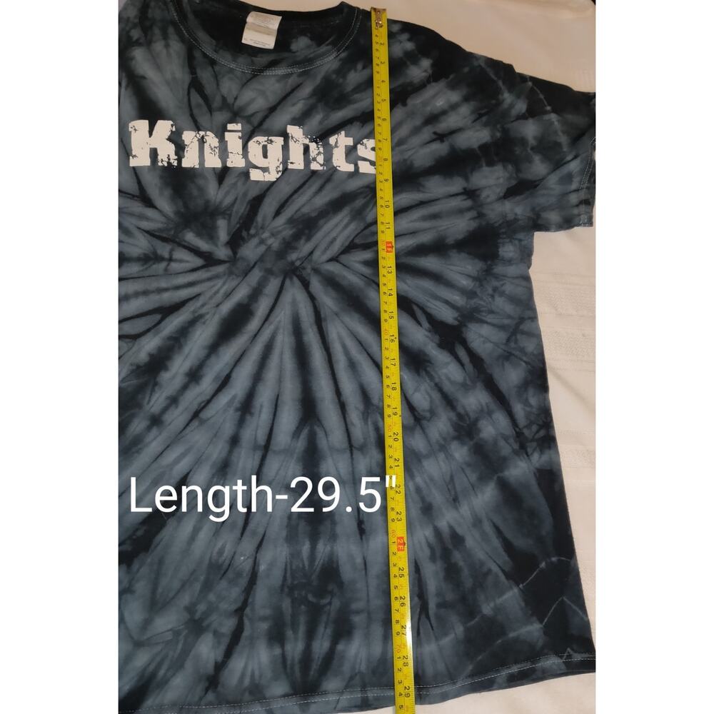 Knights Gildan Tie Dyed Shirt XL Black Blue Gray Cotton White Stitching Unisex - Picture 12 of 16